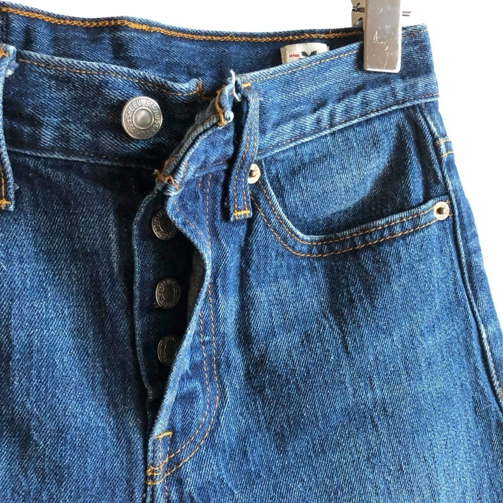 Levi’s RARE 501 Jeans by White Oak Cone Denim Size 24 Frayed Hem Limited Edition - Picture 12 of 16